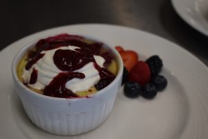 Rice pudding dish